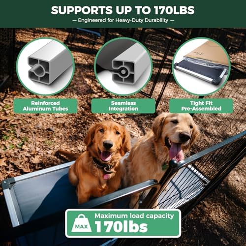 FXW TitanNest Padded Dog Bed for Crate, Chew-Proof Elevated Cot for Indoor/Outdoor/Camping Use, Durable & Washable Pet Bed for Small and Medium Dogs, 36-Inch, Grey