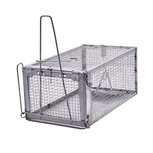 JGRZF Quality Rat Trap, Humane Live Animal Mouse Cage Traps, Catch and Release Mice, Rats,Chipmunk, Pests, Rodents and Similar Sized Pests for Indoor and Outdoor, 10.6 X 5.63 X 4.33 Inches, One-Door