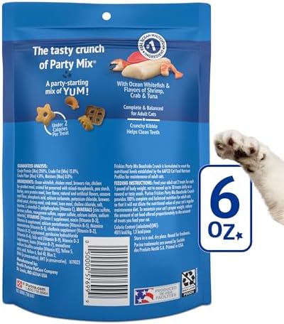 Purina Friskies Cat Treats, Party Mix Beachside Crunch - (Pack of 6) 6 oz. Pouches