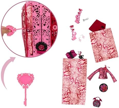 Monster High Skulltimate Secrets Doll & Accessories Set, Garden Mysteries Draculaura with Reveal Closet & 19+ Tea Party Surprises Like Clothes