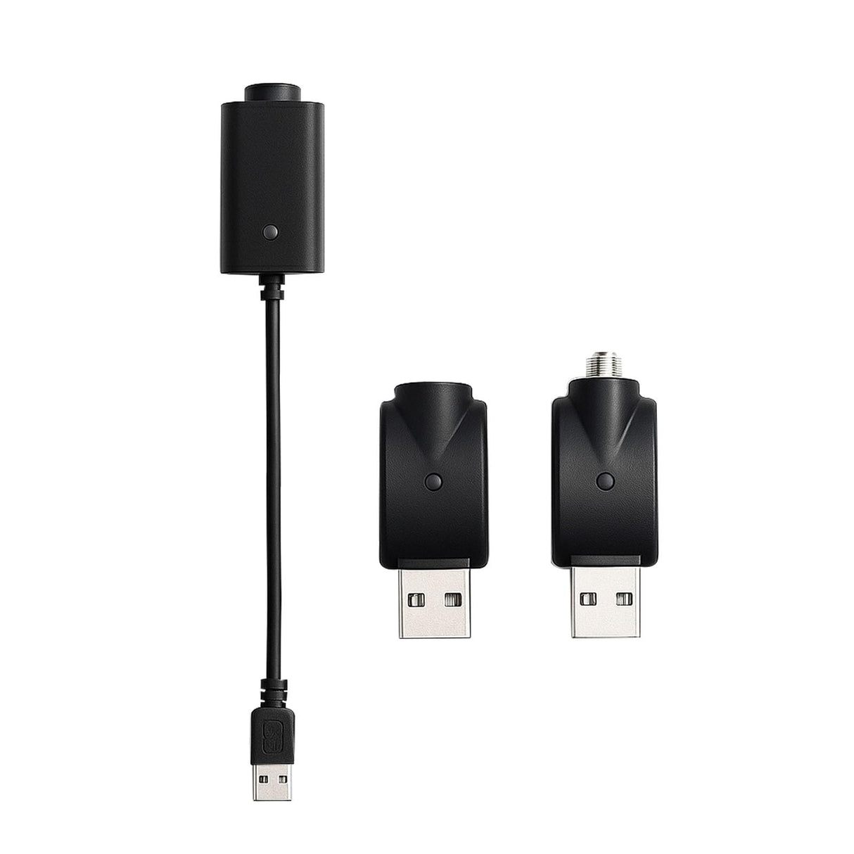 Smart USB Thread Charger Cable with LED Conversion Indicator Light, 3-Piece Set Smart Overcharge Protection USB Adapter and Wireless Home Soldering Iron Charging (Black)