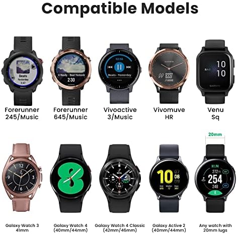 NotoCity Replacement Bands for Garmin Forerunner 245/55, Galaxy Watch 5/4, Vivoactive 3/5 - 20mm, Multiple Colors