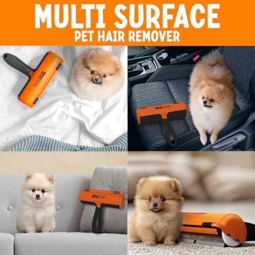 Triton Pet Hair Removal Tool w/Fur Trapping Compartment - Easy to Use Pet Hair Roller, Fur Remover Tool - Cat and Dog Fur Remover - Pet Hair Remover for Furniture, Couch, Bedding, Clothes, Car