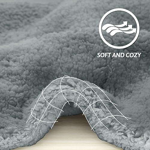 furrybaby Dog Blanket Soft Dog Blankets for Large Dogs Puppy Essentials Washable Sherpa Fleece Cat Blanket 32x40 Inches for Bed Furniture Couch Sofa (Medium, Grey)