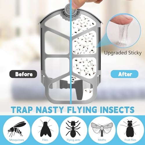 12 Pack Refills for Zevo Flying Insect Trap, Refill Cartridge Kit Compatible with ZEVO M364A and Max Plug-in Light Trap, Enhanced Sticky Replacement Refill Cartridges, 100% Fit
