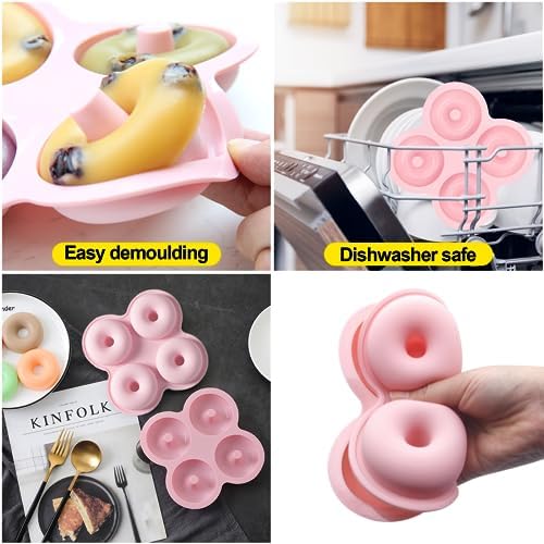 2 Pcs Air Fryer Donut Mold,Donut Pan,Reusable Donut Molds, Silicone doughnut mold, Cavity Non-Stick Bagel Pan,Ninja 2qt-8qt Air Fryer Accessories, Donut Pan for Baking