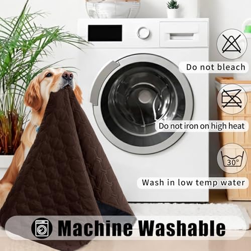 Smiry Waterproof Dog Bed Cover Blanket, Soft Reversible Pet Blanket, Washable Leakproof Cats Dogs Couch Cover for Sofa, Couch, Furniture (52x82 Inch, Chocolate/Dark Grey)