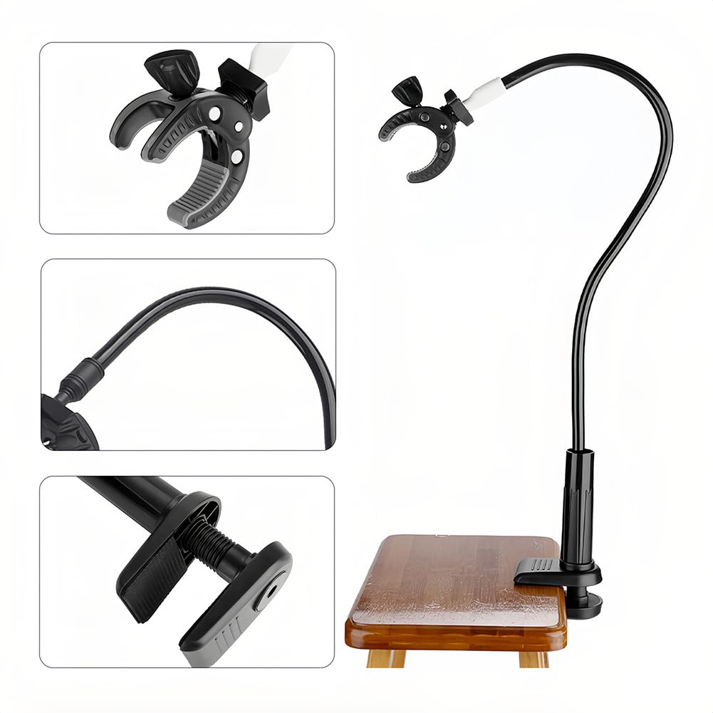 Joyzan Dog Hair Dryer Stand, Pet Grooming Table Hands Free Blow Holder 360°Rotatable Adjustable Lazy Third Arm Clamp Flexible Aluminum Alloy Groomers Hose Tube Mount Clip Cat Countertop Shower
