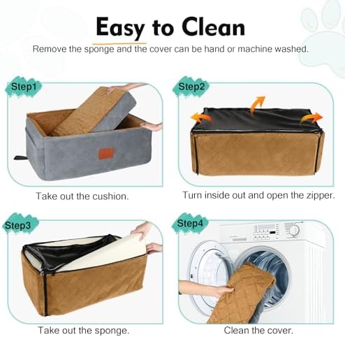 Dog Car Seat for Large Medium Dogs,Washable Pet Carseat Under 55 lbs or 2 Small Dogs,Dog Booster Seat with Thick Cushion,2 Safety Leashes