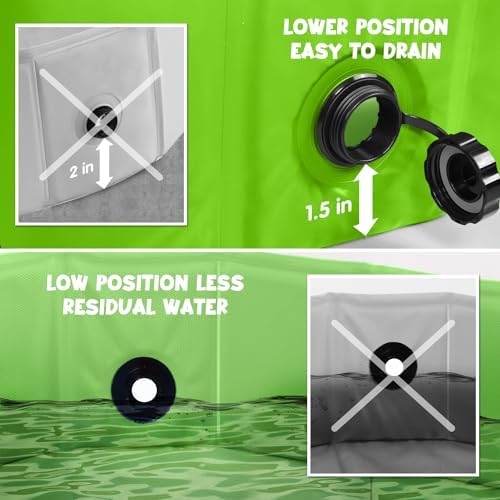 Furrybaby Dog Pool, Foldable Dog Pools for Large Dogs Portable Pet Pool Kiddie Pool Doggie Wading Pool Dog Swimming Pool(Green 63'') Indoor and Outdoor