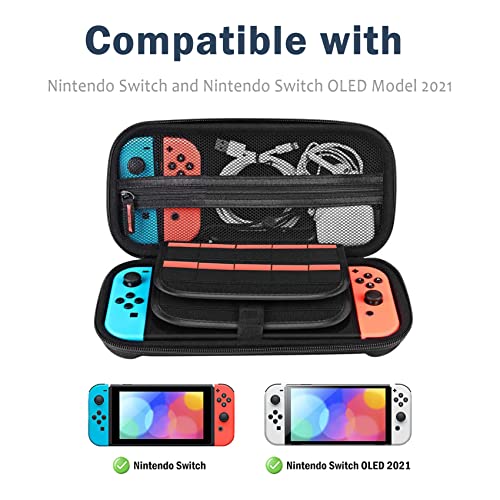 Tiny Flowers Switch Case For Nintendo Switch OLED/Switch Accessories, Cute Carry Protective Bag, Girl Travel Game Console Cases, Controller Hard Shell Holder With 20 Cartridge Slots U413