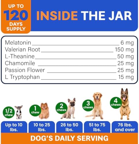 Bark&Spark Calming Melatonin for Dogs Sleep - 6mg Melatonin Chews for Small & Large Dogs Calm Aid - Calming Treats for Stress Anxiety Relief - Melatonin Chewable Pills & Tablets Puppies - Bacon