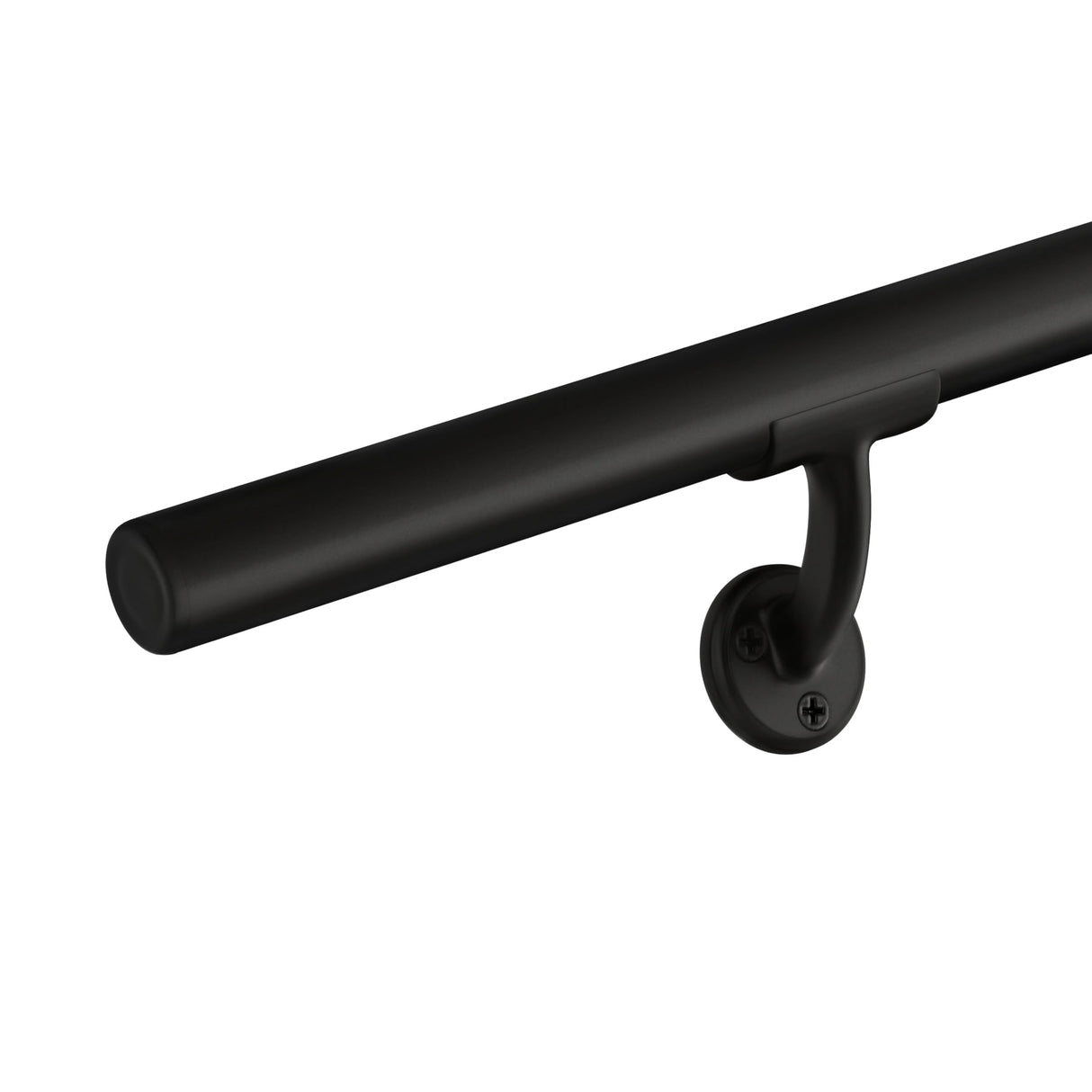 Meranti Aluminum Handrail for Indoor or Outdoor Steps and Stairs – Hand Rails for Elderly – DIY Complete Stair Railing Kit (4' Length, Black)