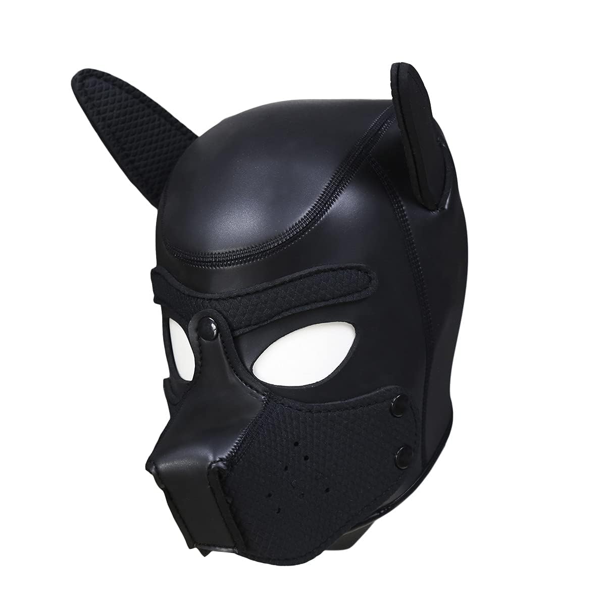 Puppy Hood Full Face Mask Animal Head Mask Costume for Halloween Party - Realistic Dog Head Masks for Dress Up Fun and Playful Costumes (Black)