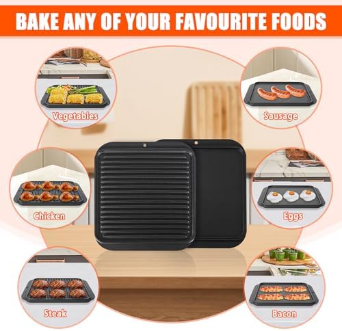 KEESHA Toaster Oven Tray for Cuisinart Air Fryer Tray Replacement, Premium Cast Iron Air Fryer Pans for Cuisinart TOA-060 and TOA-065