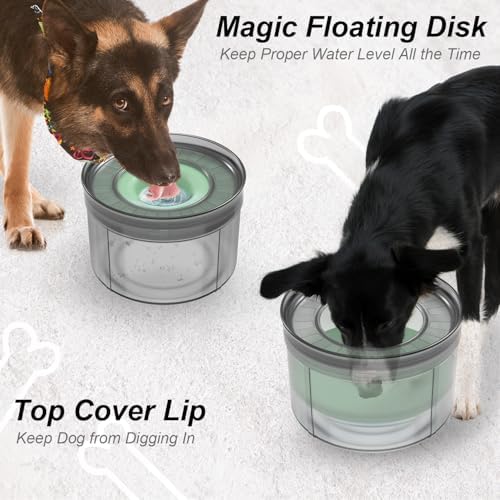 1Gallon No Spill Dog Water Bowl-3.8L Large Capacity, BPA-Free, Anti-Splash & Anti-Digging Design with Non-Slip Base, for Messy Drinkers, Slobber Control Pet Bowl for Dogs