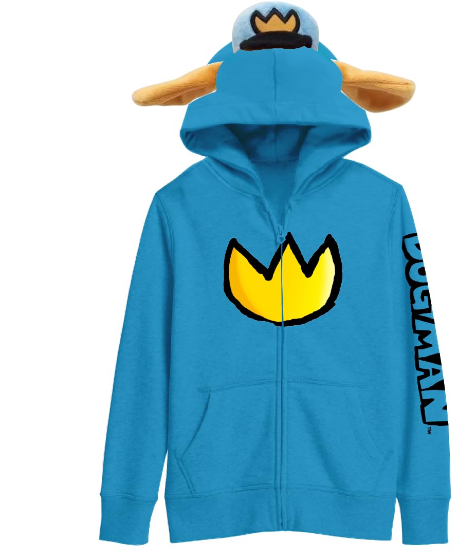 Bioworld Dog Man Emblem Boy's Blue Long Sleeve Cosplay Zip-Up Hoodie 6/7 (S)