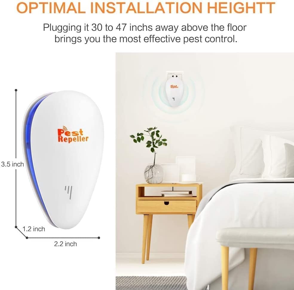 Ultrasonic Pest Repeller 6 Pack, Mice Repellent Indoor Rodent Roach Spider Insect Repellent, Pest Repellent Ultrasonic Plug in, Plug in Sonic Repellent pest Control