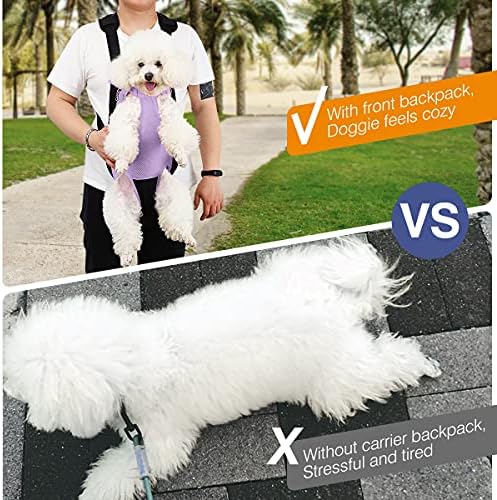 Pawaboo Pet Carrier Backpack, Adjustable Pet Front Cat Dog Carrier Backpack Travel Bag, Legs Out, Easy-Fit for Traveling Hiking Camping for Small Medium Dogs Cats Puppies, Small, Purple