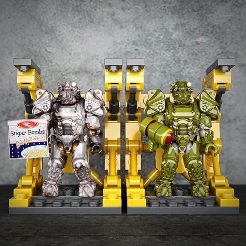 MEGA Fallout Action Figure Building Toy, T-60 Power Armor Collection with 327 Pieces, 5 Micro Action Figures and Accessories, for Collectors