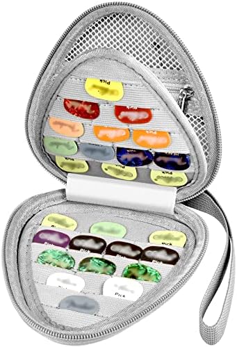 Guitar Picks Holder Case for Acoustic Electric Guitar Holds Over 39 Packs, Variety Pack Bass Picks Storage Pouch Organizer, Guitar Plectrums Bag with Mesh Pocket for Other Accessories - Grey