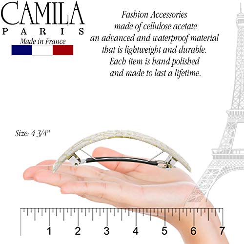 Camila Paris CP2553 French Hair Barrette Clip for Girls for Thick Curly Wavy Long Hair, Strong Hold Grip Hair Clips for Women, Automatic, No Slip Durable Styling Girls Hair Accessories, Made in France