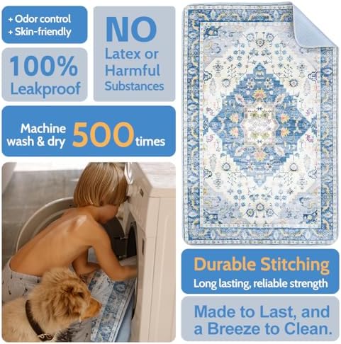 Washable Pee Pads for Dogs, 2 Pack Reusable Puppy Training Pads 48"x32" Super Absorbent Waterproof Dog Training Pads, Non-Slip Potty Pads, Whelping Pads Litter Mat