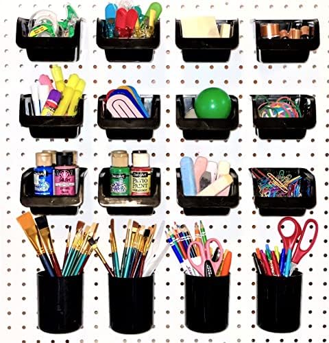 WallPeg MADE IN USA Pegboard Bins - Kit PB-20 - Hooks to Peg Board Panel Organize Hardware Arrange Accessories Workbench Tool Organizer Garage Storage