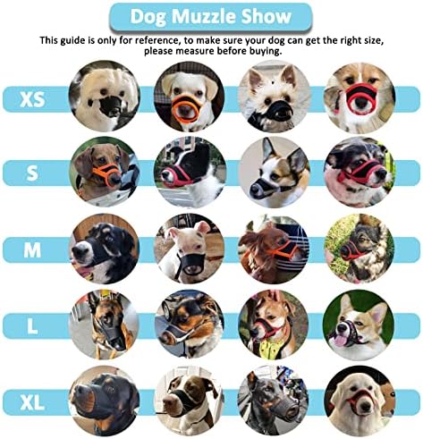 LUCKYPAW Dog Muzzle, Soft Muzzles for Small Medium Large Dogs, Breathable Mouth Cover to Stop Biting and Chewing with Pattern, Allows Panting and Drinking (L-(Snout 7"-9½"), Black Bone)