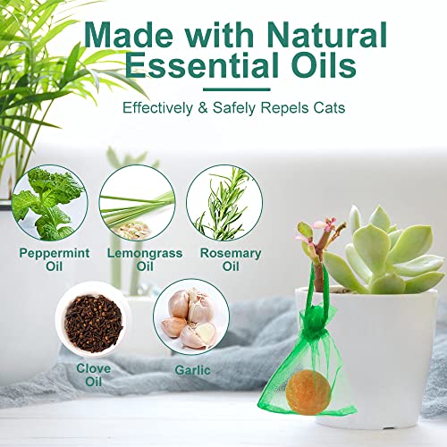 10 Pack Natural Cat Repellent Outdoor Indoor, Peppermint Oil Cat Deterrent Outdoor Repels Cat Dog Deer Rabbit from Garden Yard Lawn Home Keep Your Yard Lawn Porch Furniture Curtain from Cat Damages