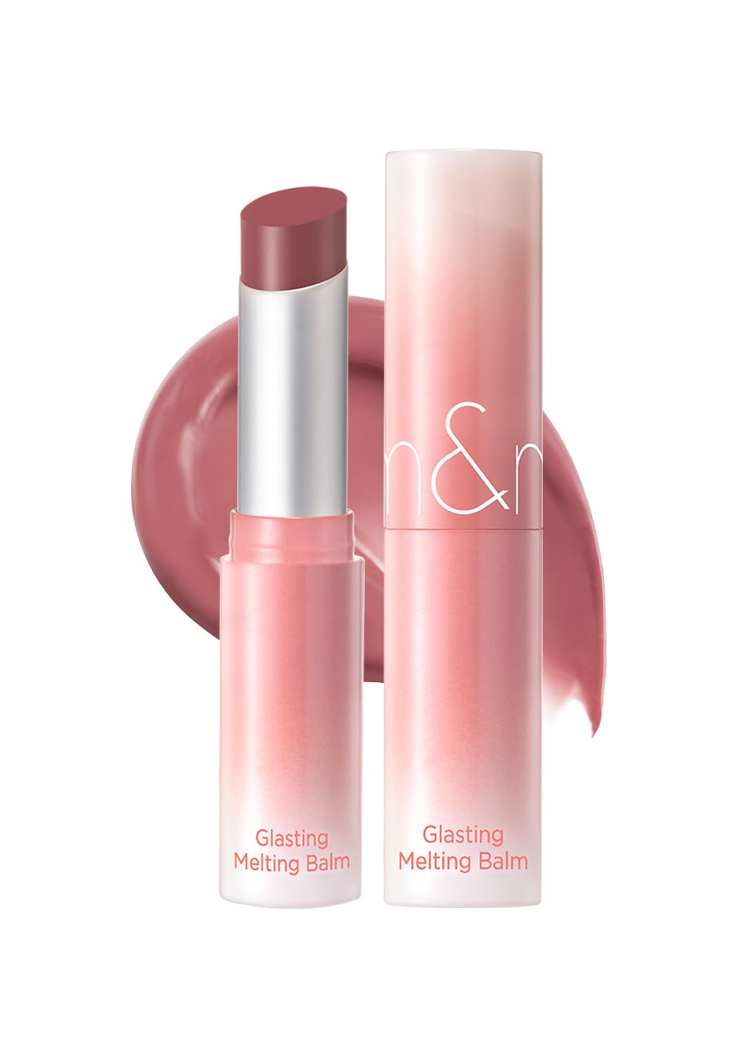 GLASTING MELTING BALM #12 Veiled Rose - Hydrating Tinted Lip Balm & Gloss Stick | Sheer Muted Rose Nude, Crystal Water-Gloss Shine | Non-Sticky K-Beauty for Plump, Moisturized Lips