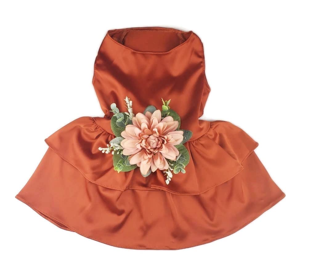 Wedding Dog Dress | Dog Flower Girl Dress | Terra Cotta Wedding | Dog Clothes XS-5XL (Large)