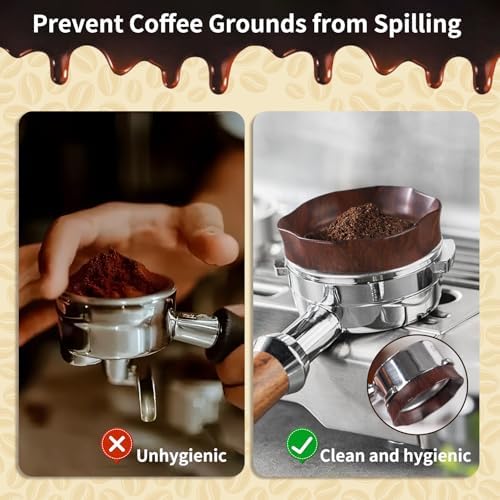 WDT Tool Espresso Machines Accessories - 54mm Dosing Funnel and Puck Screen, 5×0.4mm Espresso Needle Distributor with Wooden Base | Fits Breville 8 Series and 54mm Coffee Machines Portafilters
