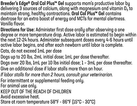 Revival Animal Health Breeder's Edge Oral Cal Plus- Fast-Absorbing Oral Calcium Supplement - 30 ml Paste