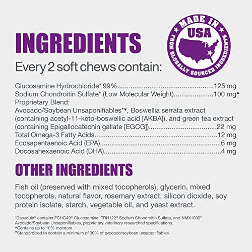 Nutramax Dasuquin Joint Health Supplement for Cats - With Glucosamine, Chondroitin, ASU, Boswellia Serrata Extract, Green Tea Extract, and Omega-3, 84 Soft Chews