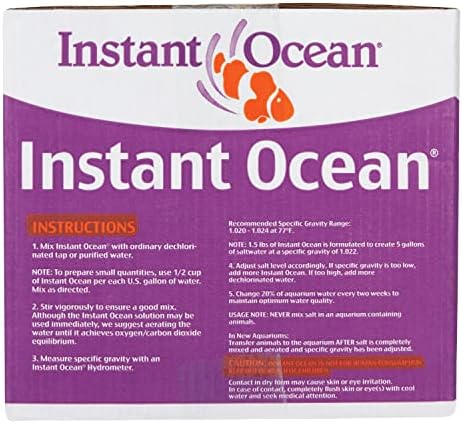 Instant Ocean Sea Salt for Marine Fish Tank Aquariums, Nitrate & Phosphate-Free