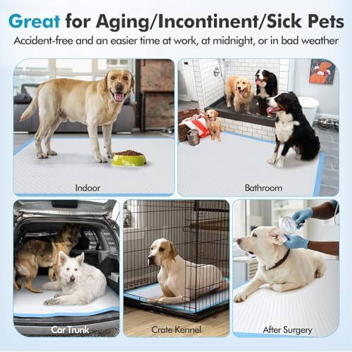 Gimars 4XL 36"x36" Thicken Heavy Absorbency Dog Pad Extra Large- Jumbo Disposable Polymer Quick Dry No Leaking Pee Pads for Dogs, Cats, Rabbits Pets 30 Counts