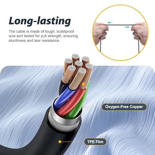 MIPEACE 2 Pieces Replacement Earbuds Cables for Work Earbuds Bluetooth(Black & Orange)