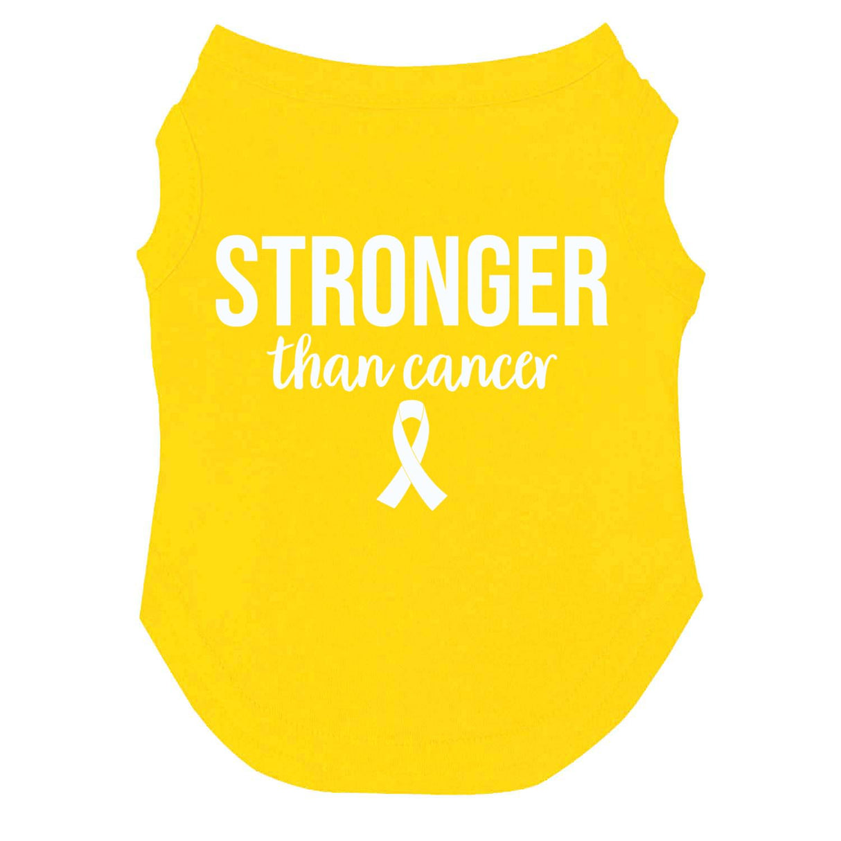 Stronger Than Cancer Dog Tee Shirt Sizes for Puppies, Toys, and Large Breeds (Yellow, 4X-Large 1138)