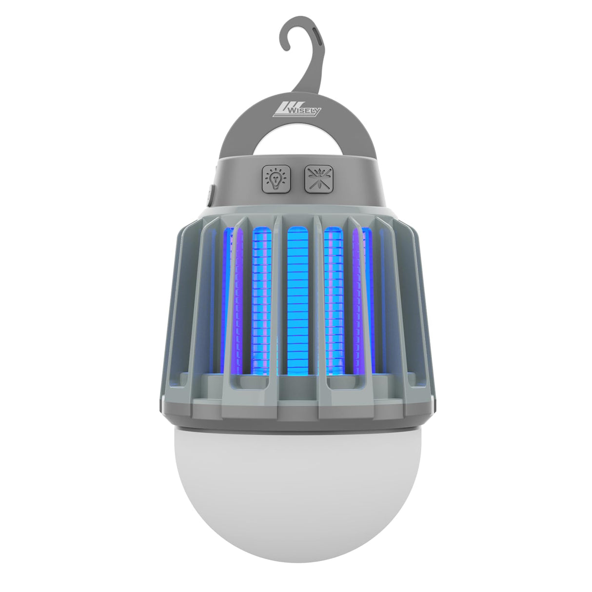 Wisely Bug Zapper Outdoor/Indoor Electric, USB-C Rechargeable Mosquito Killer Lantern Lamp, Portable Insect Electronic Zapper Indoor Trap, with LED Light 1PK Slate
