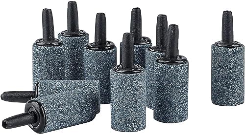 Pawfly Aquarium 1 Inch Air Stone Cylinder Grey Bubble Diffuser Oxygen Aerator Stone for Nano Air Pumps Small Buckets and Fish Tanks, 50 Pack
