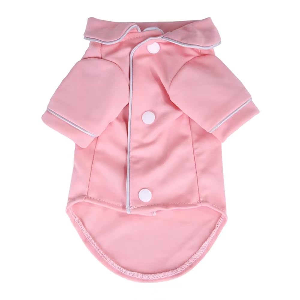 B Large Pink Silk Dog Pjs for Small Dogs - Breathable, Soft & Cozy Winter Coat for Puppy Pajamas