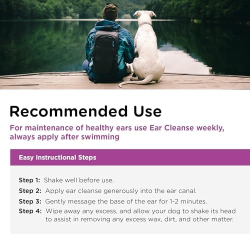Nutri-Vet Ear Cleanse for Dogs, Ear Cleaner & Deodorizer, Gentle Formula, Salicylic Acid Cleanser, Reduces Wax Buildup, Itch & Infection Relief, Soothing Aloe Formula, 8 oz