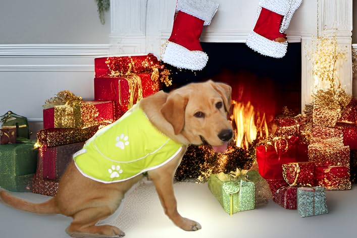 Funtone Colors Dog Reflective Vest - Comfortable Jacket Safety Hunting, High Visibility for Dogs with Elastic Straps and Clasp Closure-Orange, Medium
