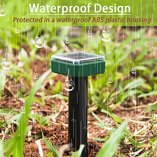 Mole Repellent Snake Repellent 10 Pack Solar Powered Gopher Repellent Outdoor for Lawn Garden Waterproof, Sonic Mole Spikes,Get Rid of Moles Snake Gopher Groundhog Chipmunk for Yard&Garden&Lawn
