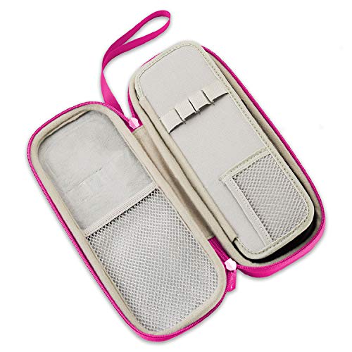 Caseling Hard Stethoscope Case Compatible with 3M Classic III, Lightweight II S.E, Cardiology IV Diagnostic, Includes ID Slot and Mesh Pocket for Nurse Accessories (Pink - Pu Leather)
