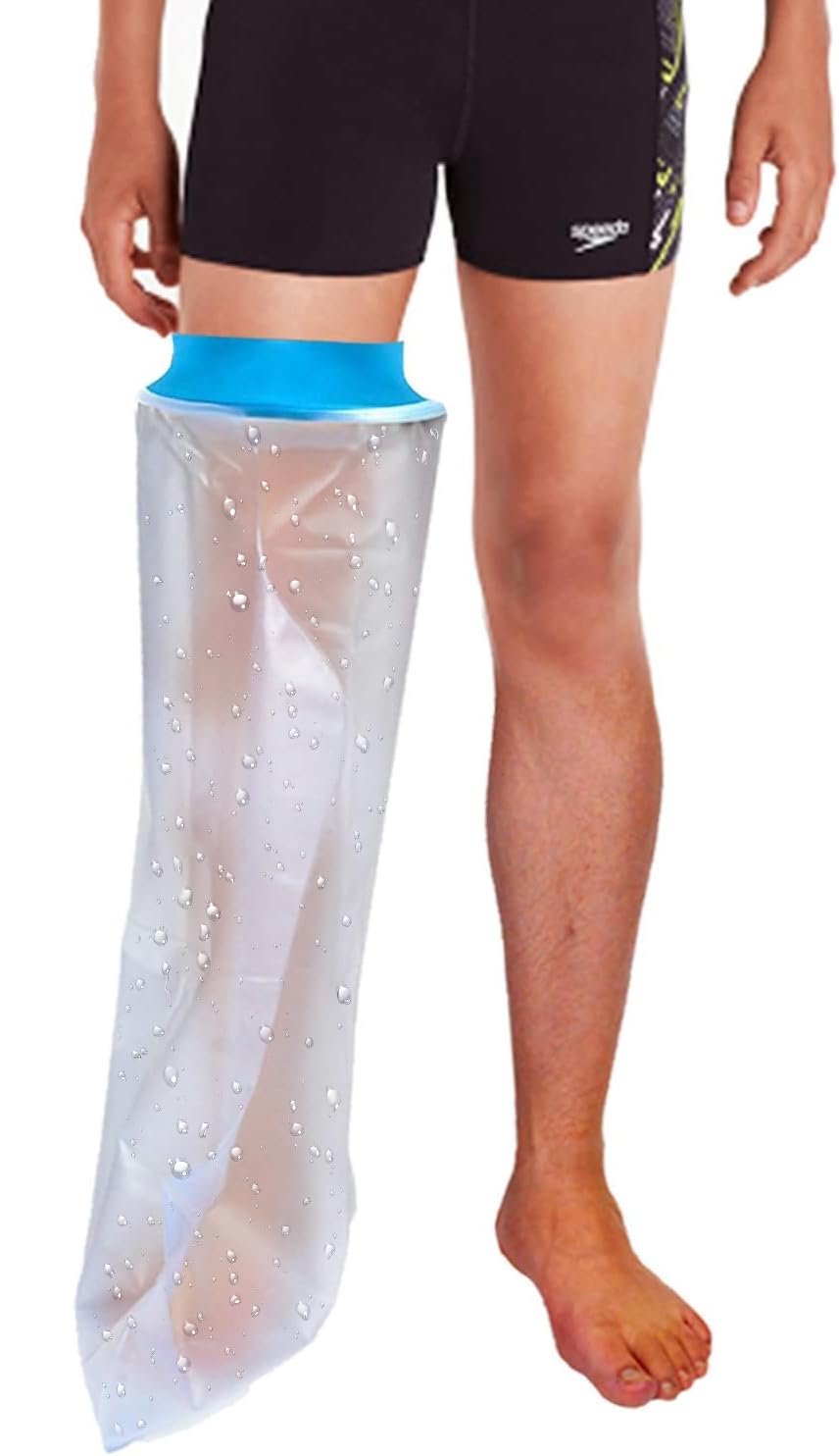 Asunby Leg Cast Covers for Shower Adult,Waterproof full Leg Cast Protector for Showering/Swimming,Reusable Elastic Cast Bag for Broken Knee Foot Ankle Burns Care Supplies, After Surgery Gifts