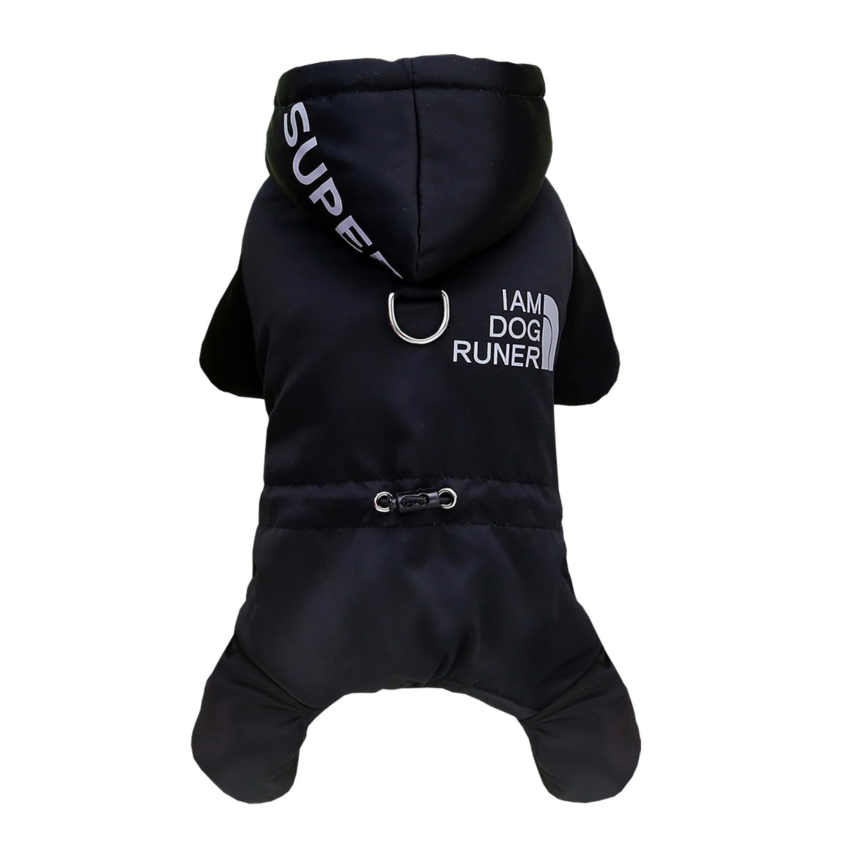 Izefia Dog Coat Pet Apparel Jumpsuit Windproof Cold Weather Coat 4 Legs Sports Jacket Warm Winter Thick Clothes Snow Proof Coat Cotton Dog Coat for Small Dog Medium Dog Cat Black XXL