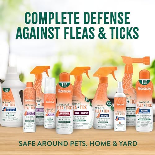 TropiClean Max Strength Flea and Tick Treatment Spray for Yard, Safe Prevention Around Kids & Pets, Powerful & Natural Defense, Made in USA, 32oz