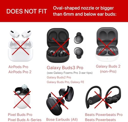 AirFoams Pro Universal Memory Foam Ear Tips with Silicone Shield Patented for Sony WF-1000XM5, WF-1000XM4, Powerbeats Pro 2, Beat Fit Pro, Beats Studio Buds Plus, Beats Flex. Replacement. (SML)
